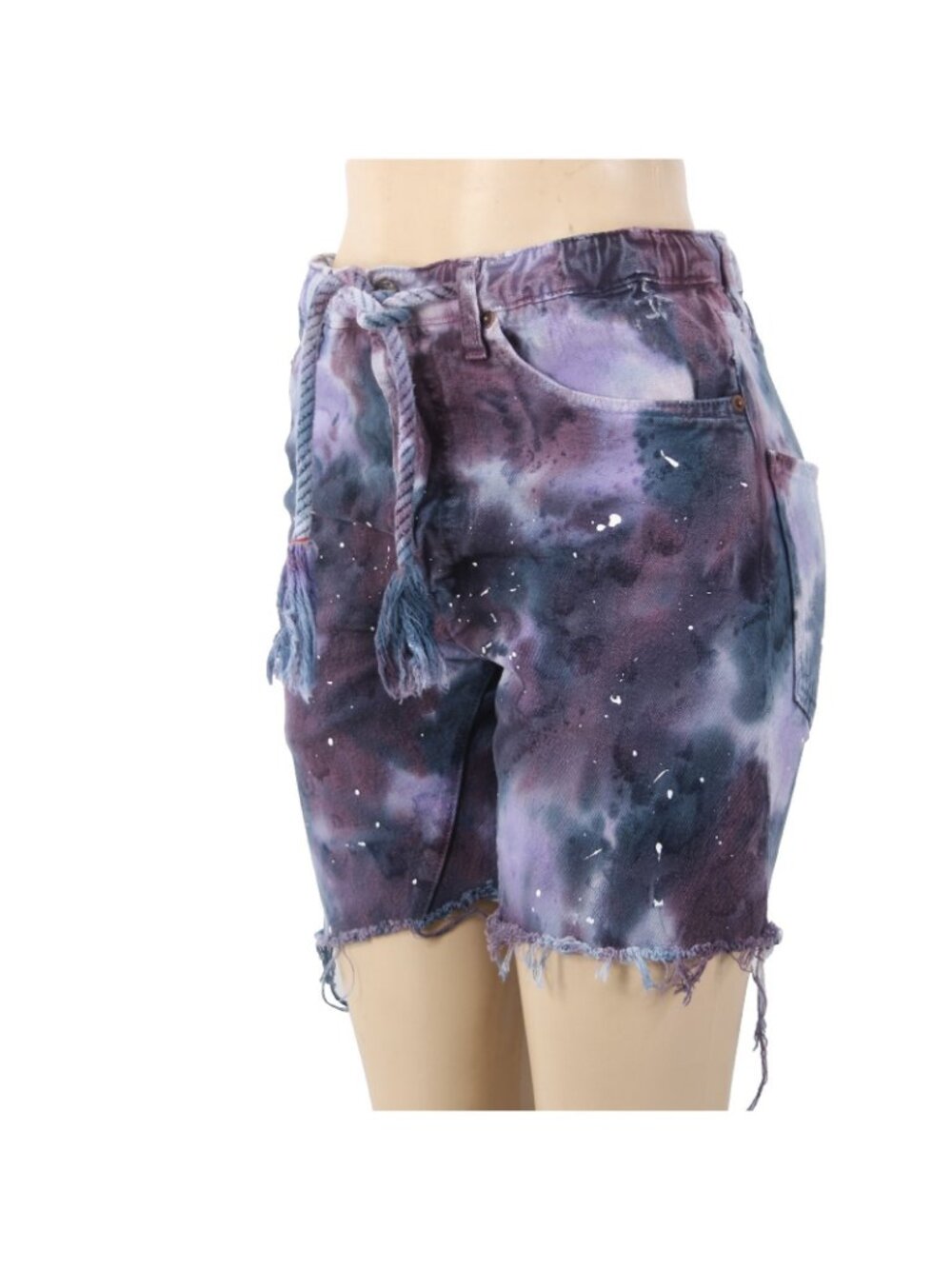 Dr Collectors Hollywood Shorts Sz XS x 7 Navy Blue Purple White Denim No Fabric - Picture 2 of 11